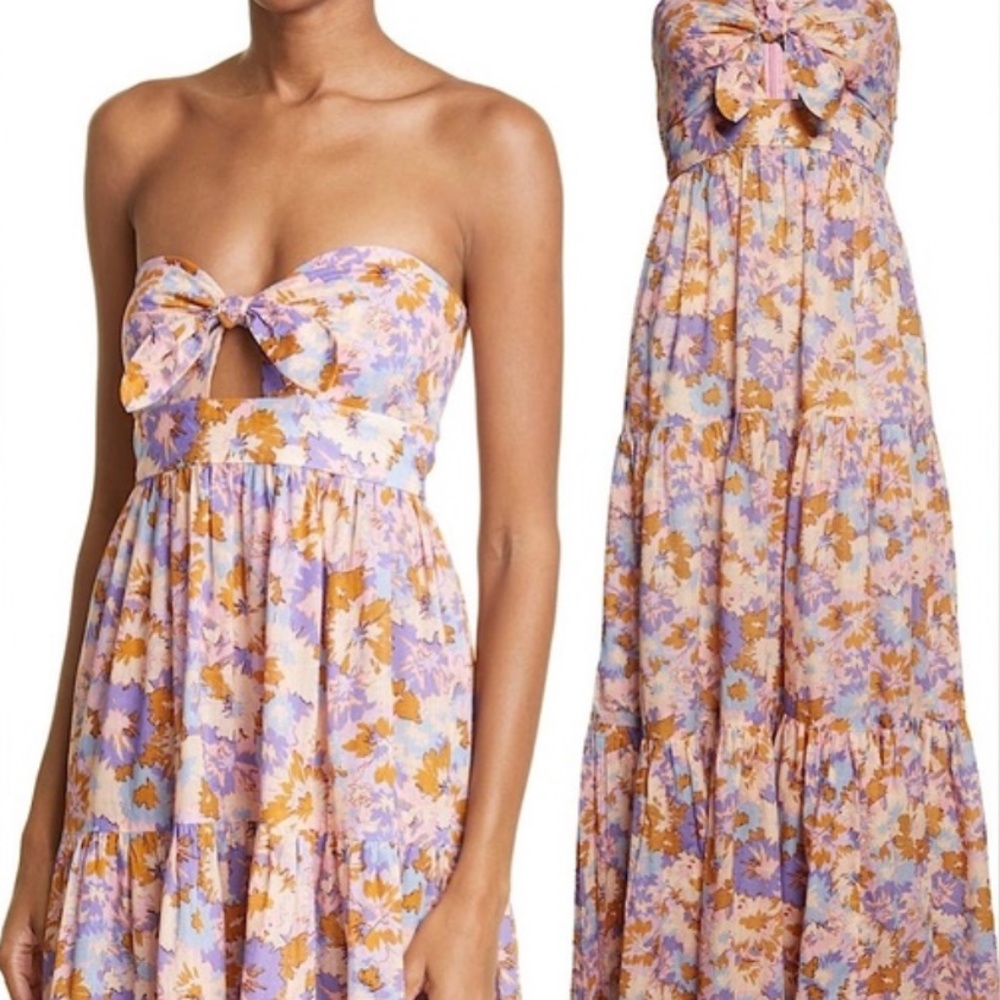 Zimmermann Violet Floral Midi Dress